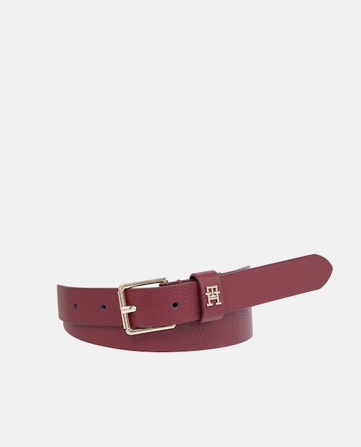 Imagen 0 de Cinturón de piel en color granate de Tommy Hilfiger.