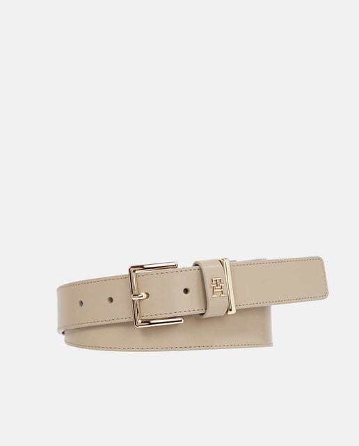 Imagen 0 de Cinturón de piel en color beige de Tommy Hilfiger.