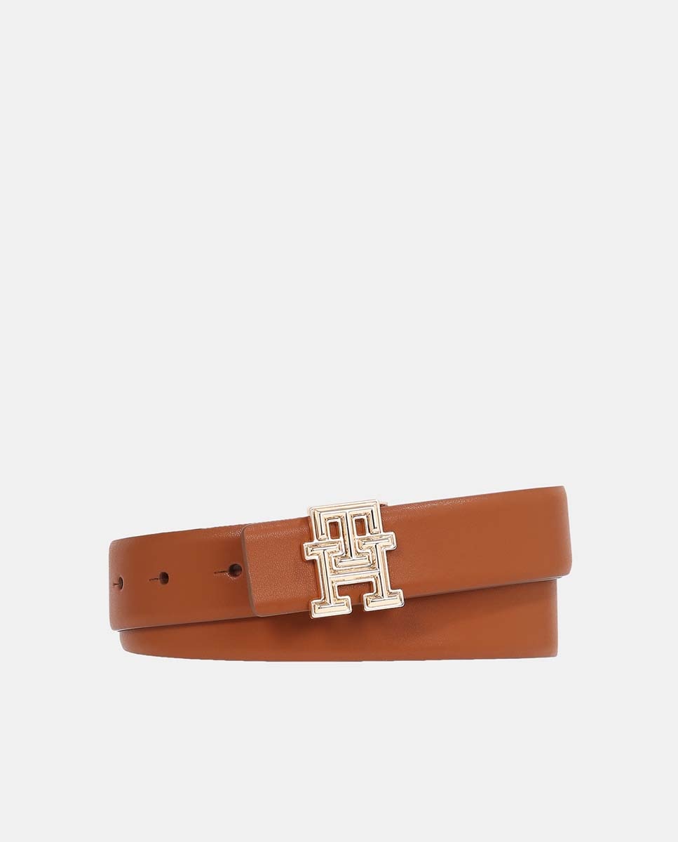 Imagen 0 de Cinturón reversible de piel en color marrón y beige de Tommy Hilfiger.