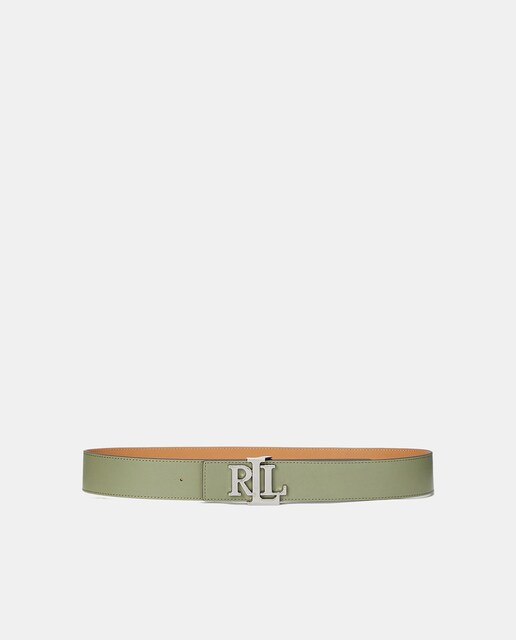 Imagen 0 de Cinturón de mujer de piel reversible con hebilla plateada.