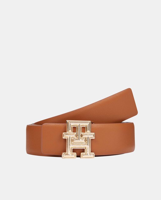 Imagen 0 de Cinturón de piel de mujer reversible en color marrón y negro de Tommy Hilfiger