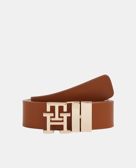 Imagen 0 de Cinturón de piel de mujer reversible en color marrón y beige
