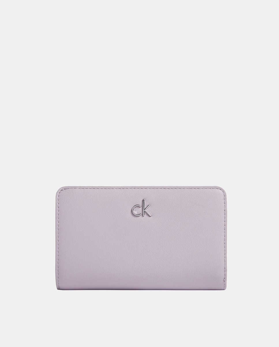 Imagen 0 de Cartera de cremallera con logo CK metálico en el frontal