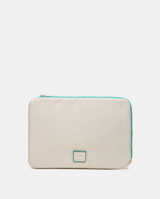 Imagen 0 de Funda para portátil en beige con cierre cremallera
