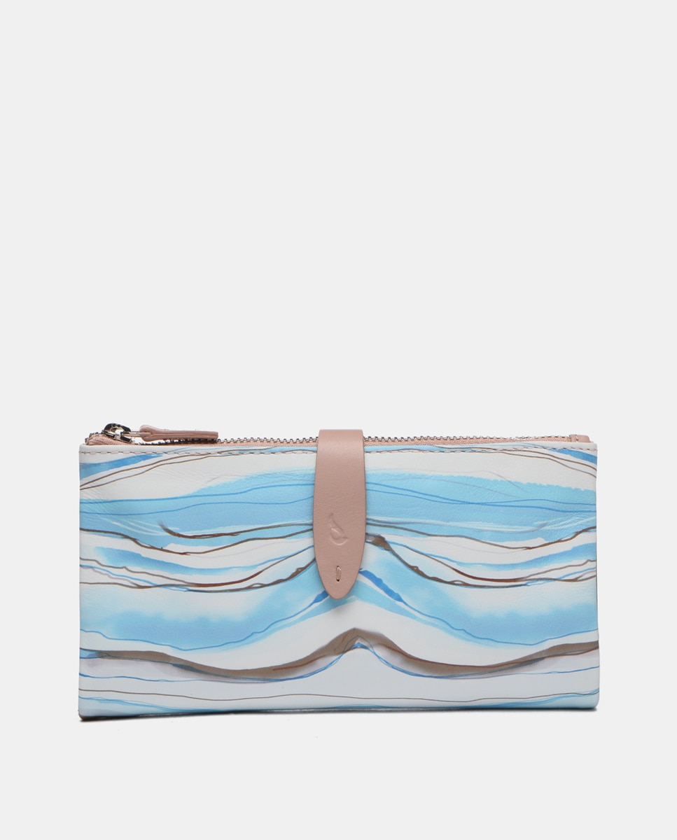 Imagen 0 de Cartera grande de piel con estampado abstracto