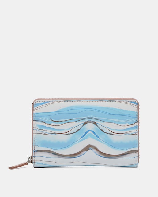 Imagen 0 de Cartera grande de piel con estampado abstracto