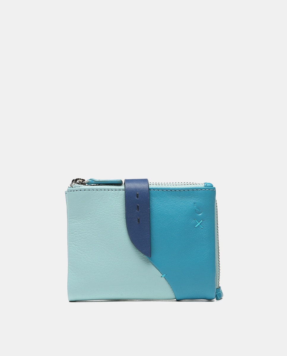 Imagen 0 de Cartera pequeña Oceans Diary en piel en tonos azules