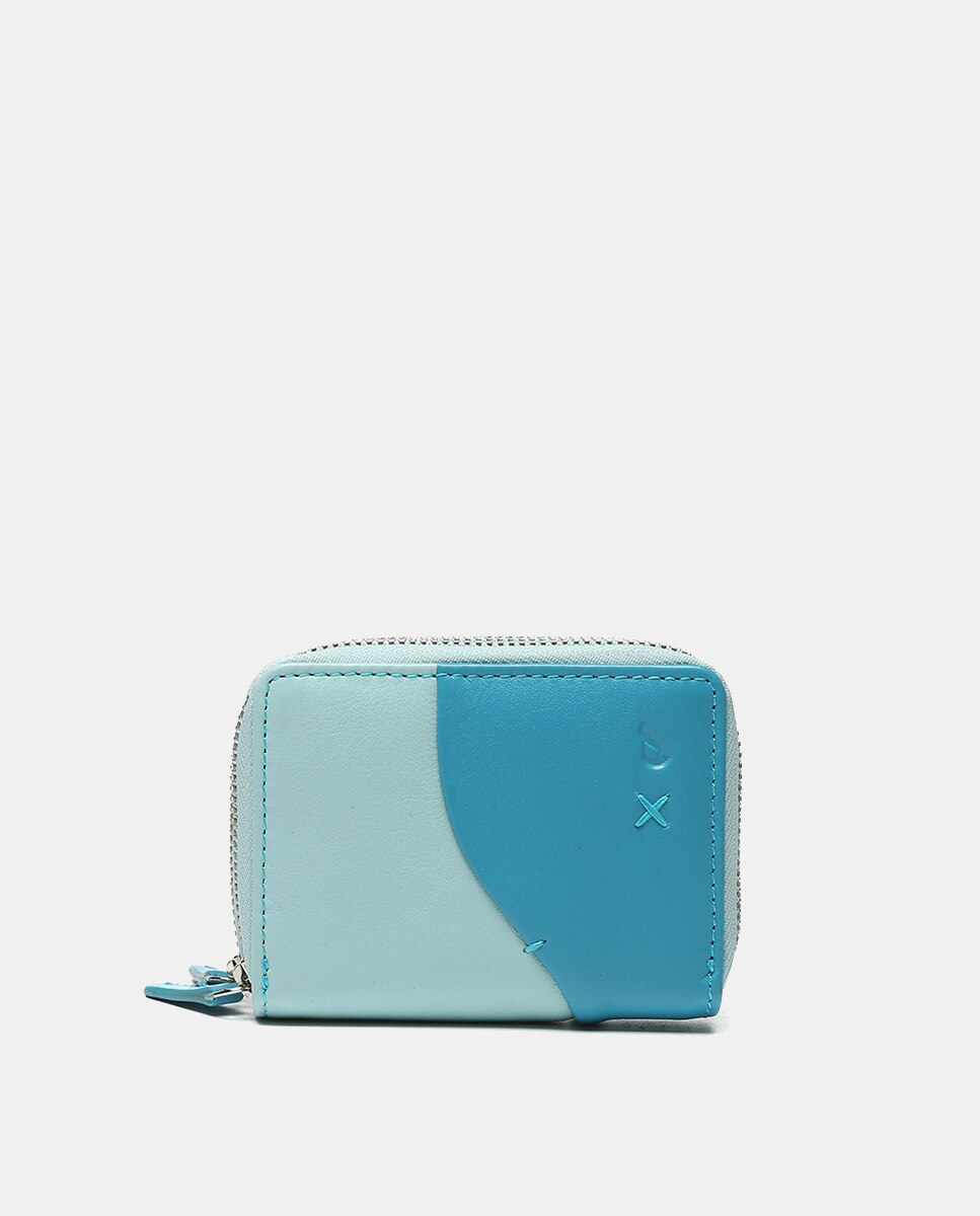 Imagen 0 de Cartera pequeña Oceans Diary en piel en tonos azules