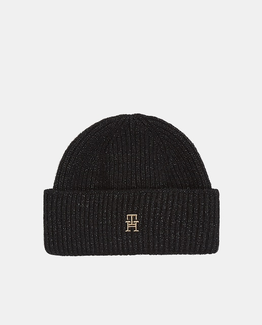 Imagen 0 de Gorro de mujer en color negro con logotipo de Tommy Hilfiger.
