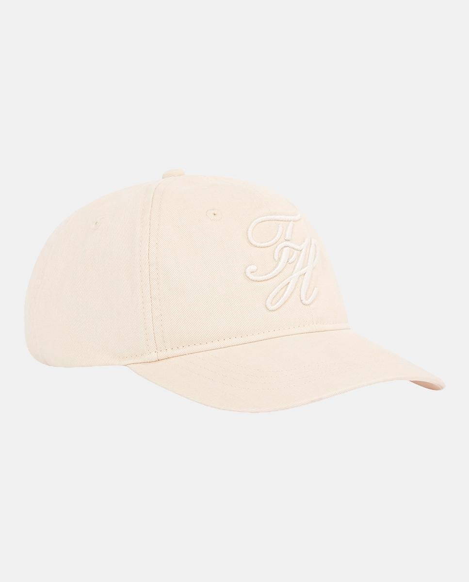 Imagen 0 de Gorra de algodón en color crema con logo bordado