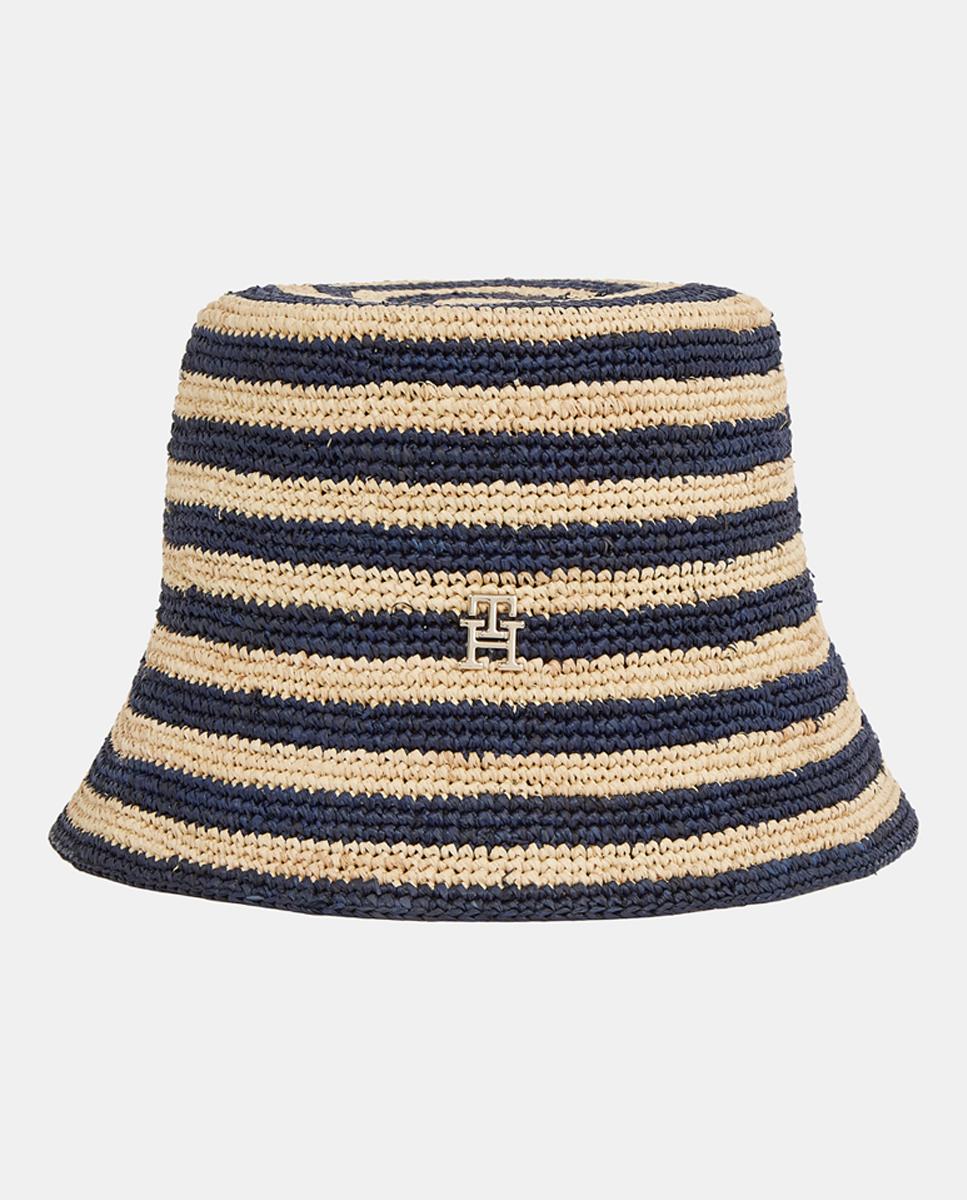 Imagen 0 de Sombrero en paja con diseño de rayas
