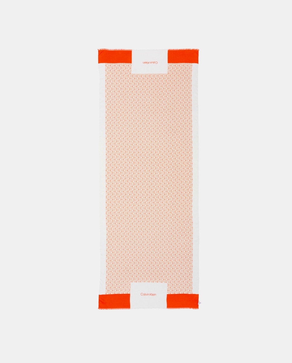 Imagen 0 de Fular naranja con logos a contraste