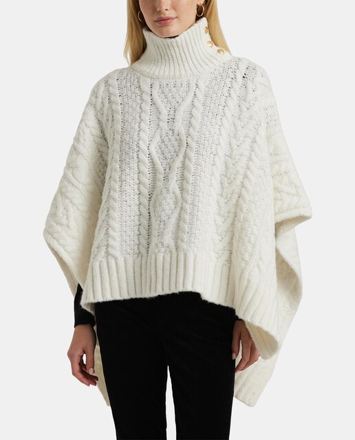 Imagen 0 de Poncho de mujer de punto con cuello semicisne.