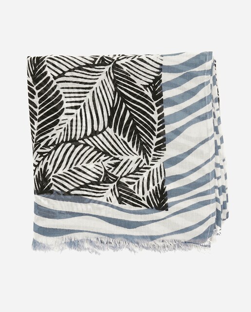 Imagen 0 de Fular con estampado tropical multicolor