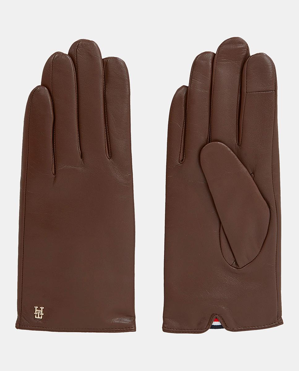 Imagen 0 de Guantes de piel en color marrón oscuro