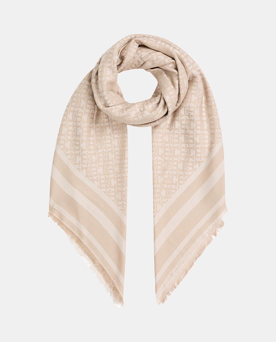 Imagen 0 de Pañuelo de color beige con estampado monogram