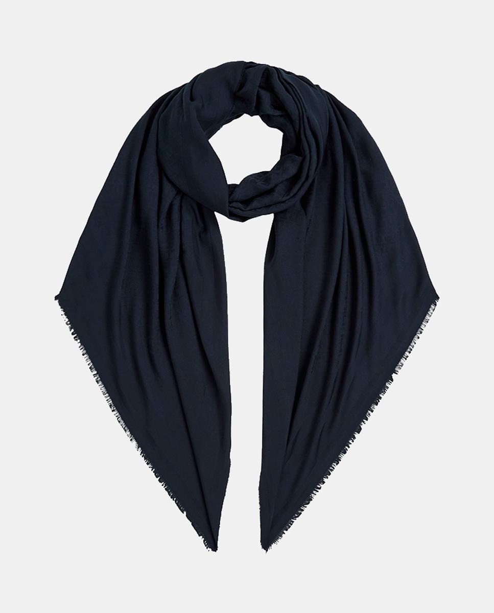 Imagen 0 de Fular de modal en color azul marino con estampado monogram