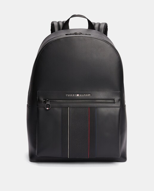 Imagen 0 de Mochila de hombre en color negro con diseño de rayas
