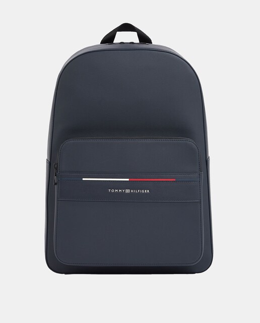 Imagen 0 de Mochila de hombre de ecopiel con asas ajustables y diseño de rayas corpotativas