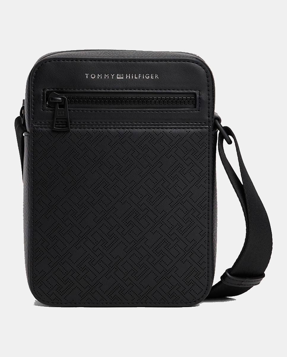 Imagen 0 de Bolso estilo mini reporter TH Monogram en color negro de Tommy Hilfiger