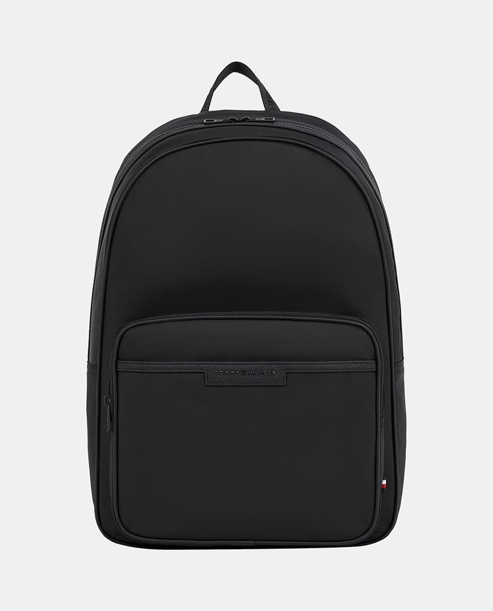 Imagen 0 de Mochila de hombre de poliéster reciclado con diseño de logotipo frontal