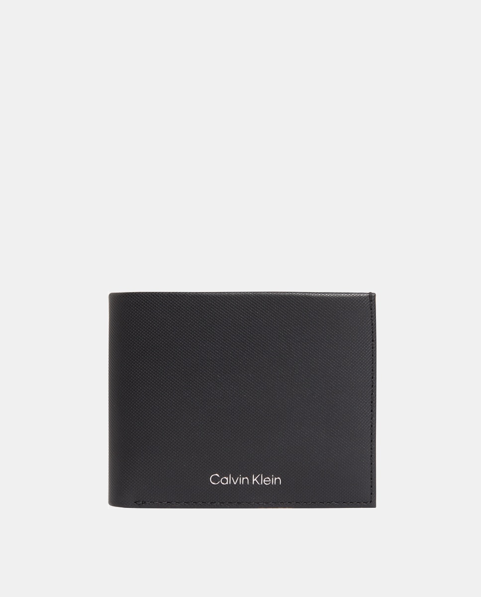 Imagen 0 de Cartera de piel en negro con monedero