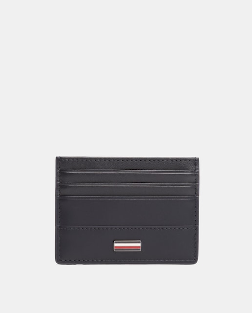 Imagen 0 de Tarjetero de hombre de piel con bandera corporativa en la parte frontal