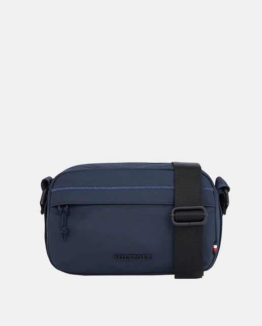 Imagen 0 de Bandolera estilo mini reporter de hombre de nylon reciclado con bolsillo exterior