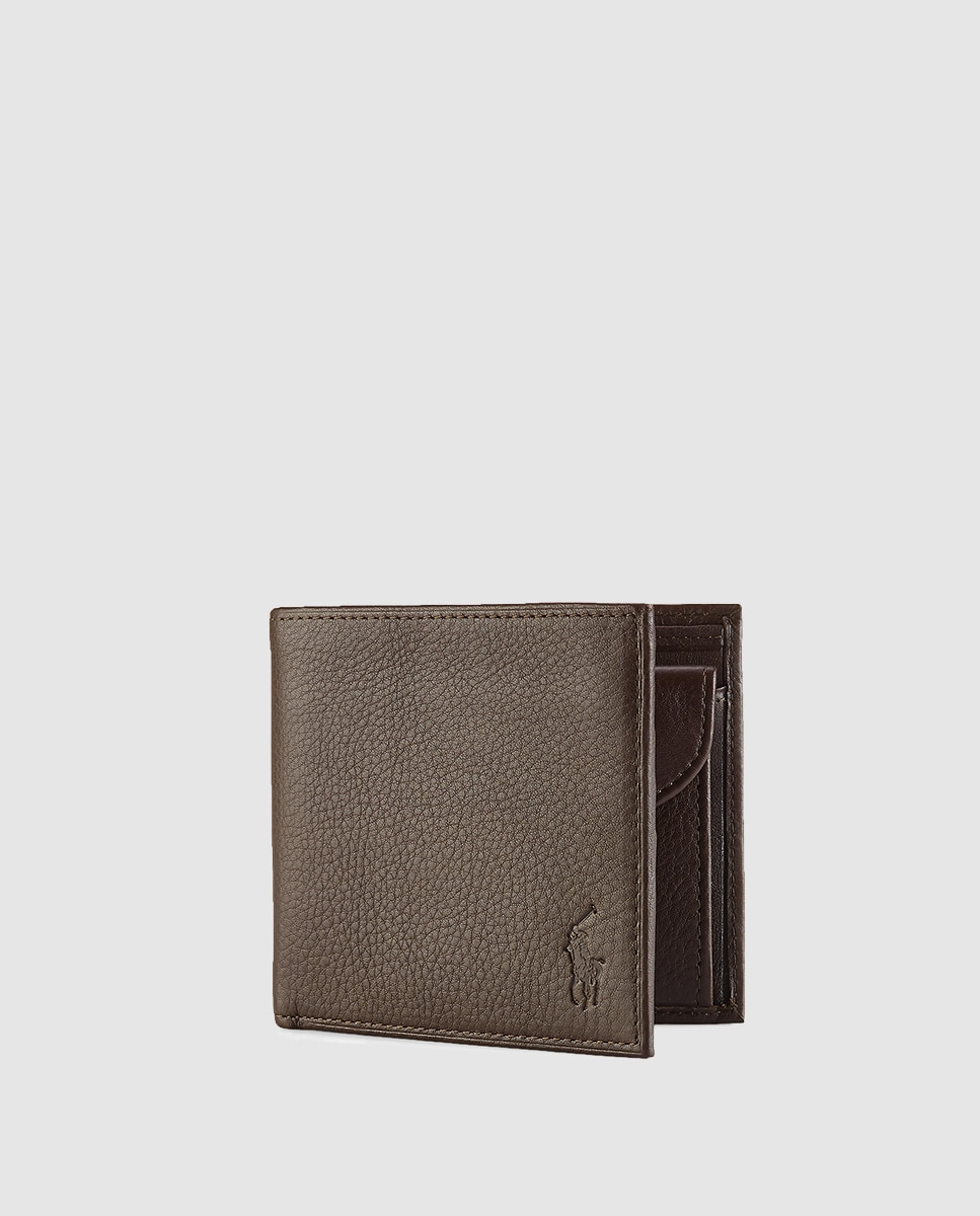 Imagen 0 de Cartera de hombre Polo Ralph Lauren de piel en marrón con monedero