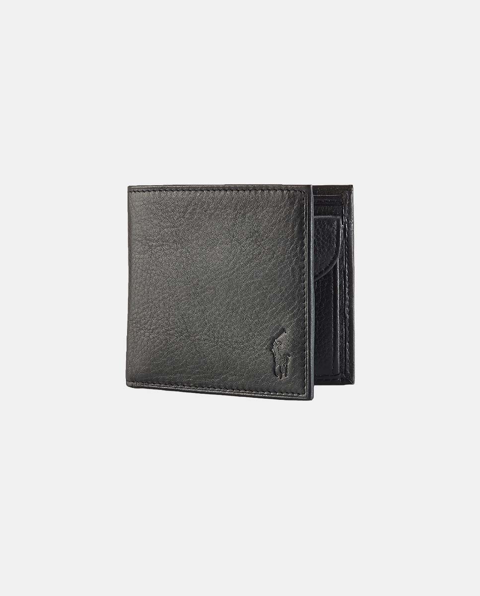 Imagen 0 de Cartera de hombre de piel con bolsillo portamonedas