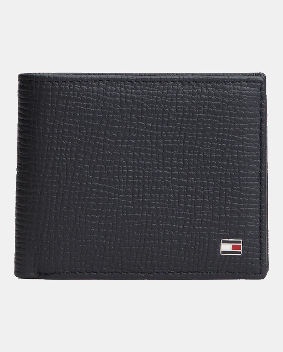 Imagen 0 de Billetera de hombre en azul marino con textura y bandera de Tommy Hilfiger.