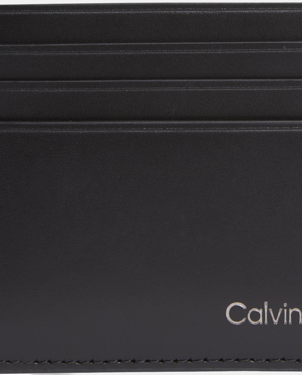 Imagen 0 de Tarjetero de piel con logo Calvin Klein