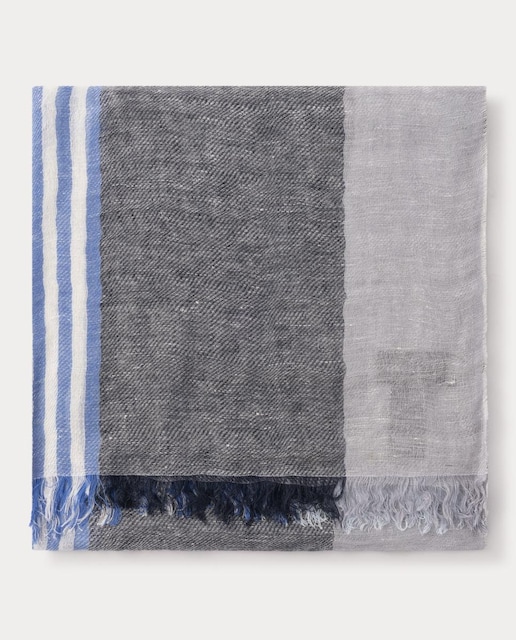 Imagen 0 de Bufanda de hombre de lino y algodón con rayas