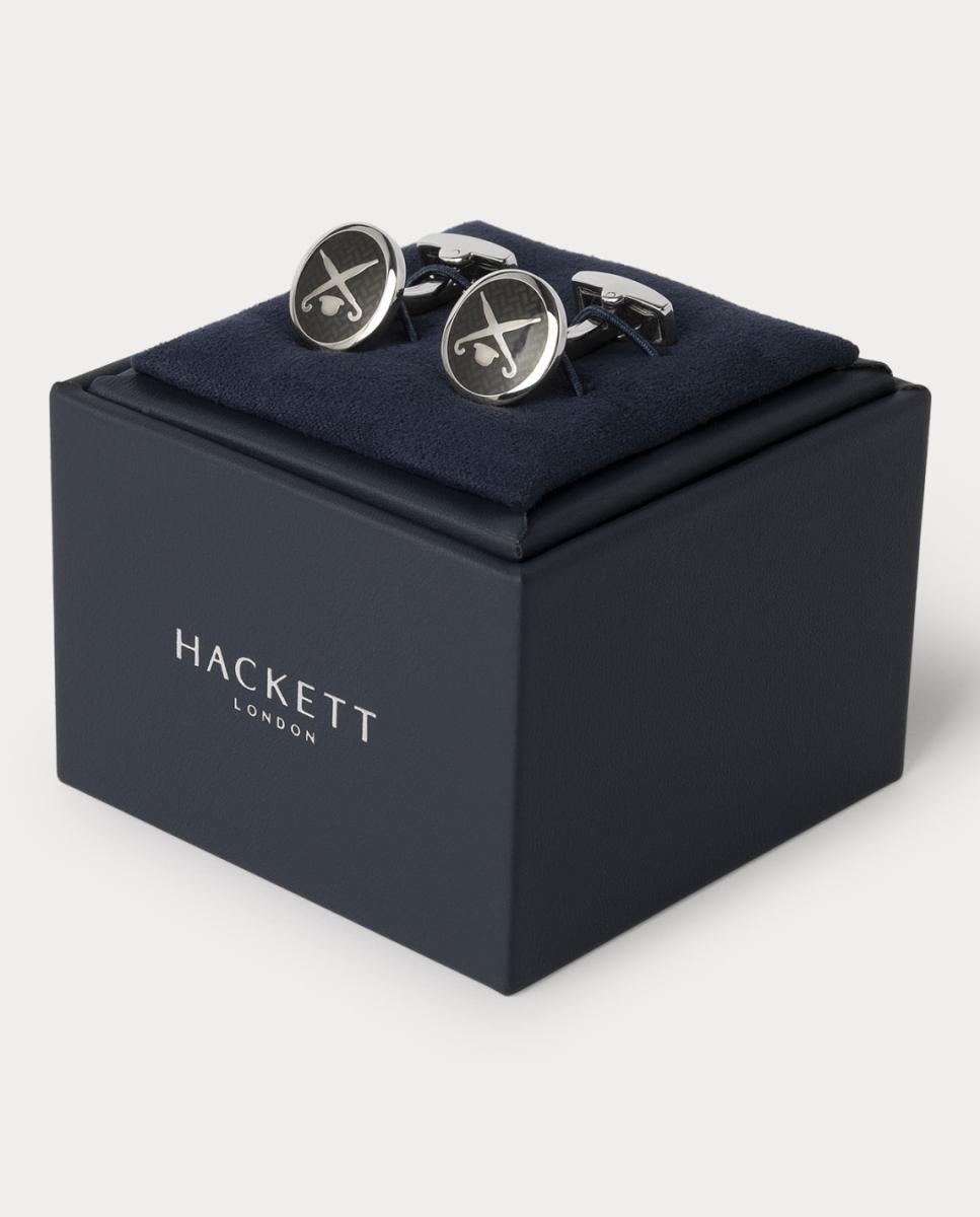 Imagen 0 de Gemelos de hombre con logo de Hackett y acabado de rodio