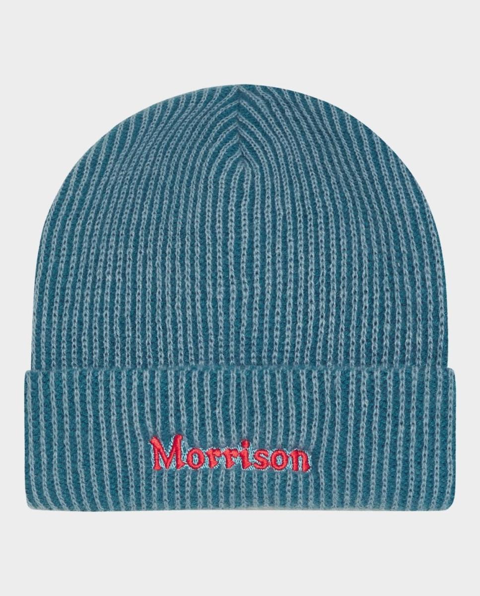 Imagen 0 de Gorro de hombre de punto acanalado y bordado frontal