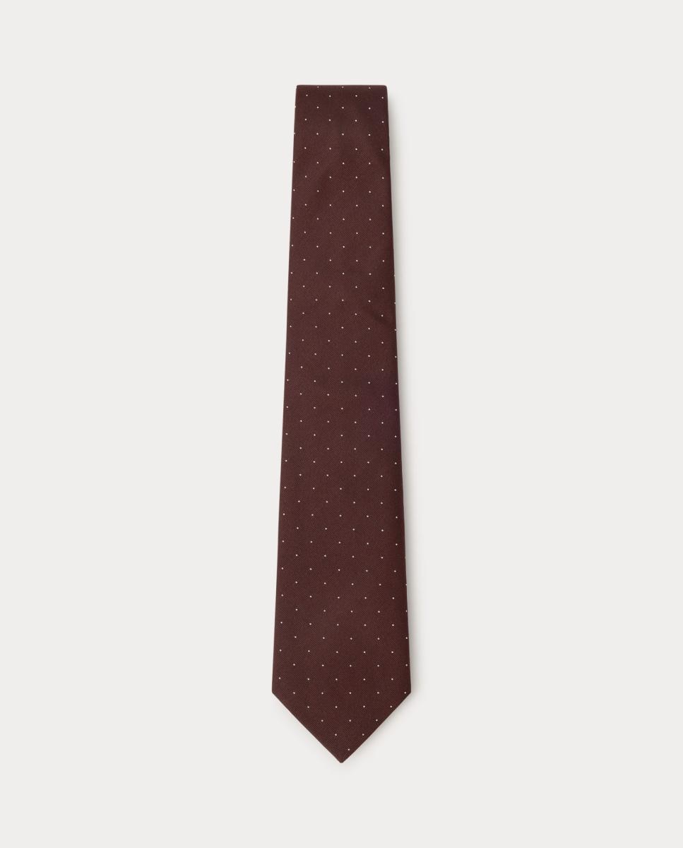 Imagen 0 de Corbata de hombre de seda 100% con estampado de lunares