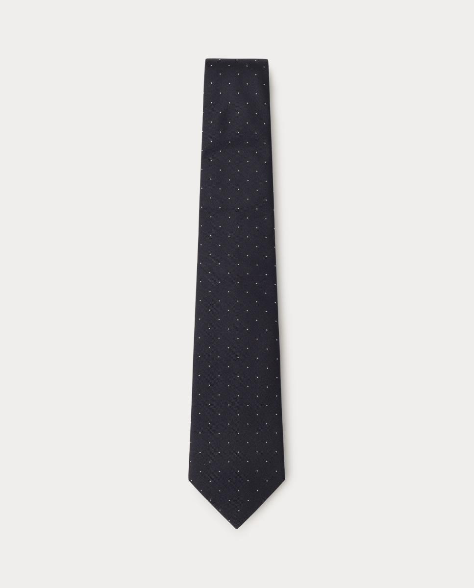 Imagen 0 de Corbata de hombre de seda 100% con estampado de lunares