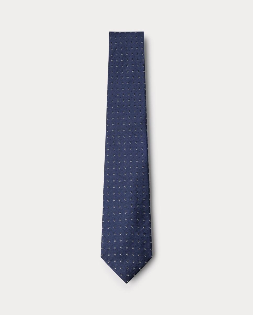 Imagen 0 de Corbata de hombre de seda 100% con estampado geométrico