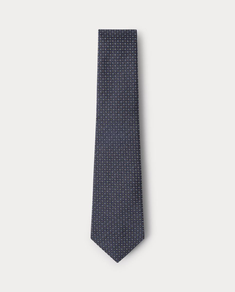 Imagen 0 de Corbata de hombre de seda y algodón con estampado geométrico