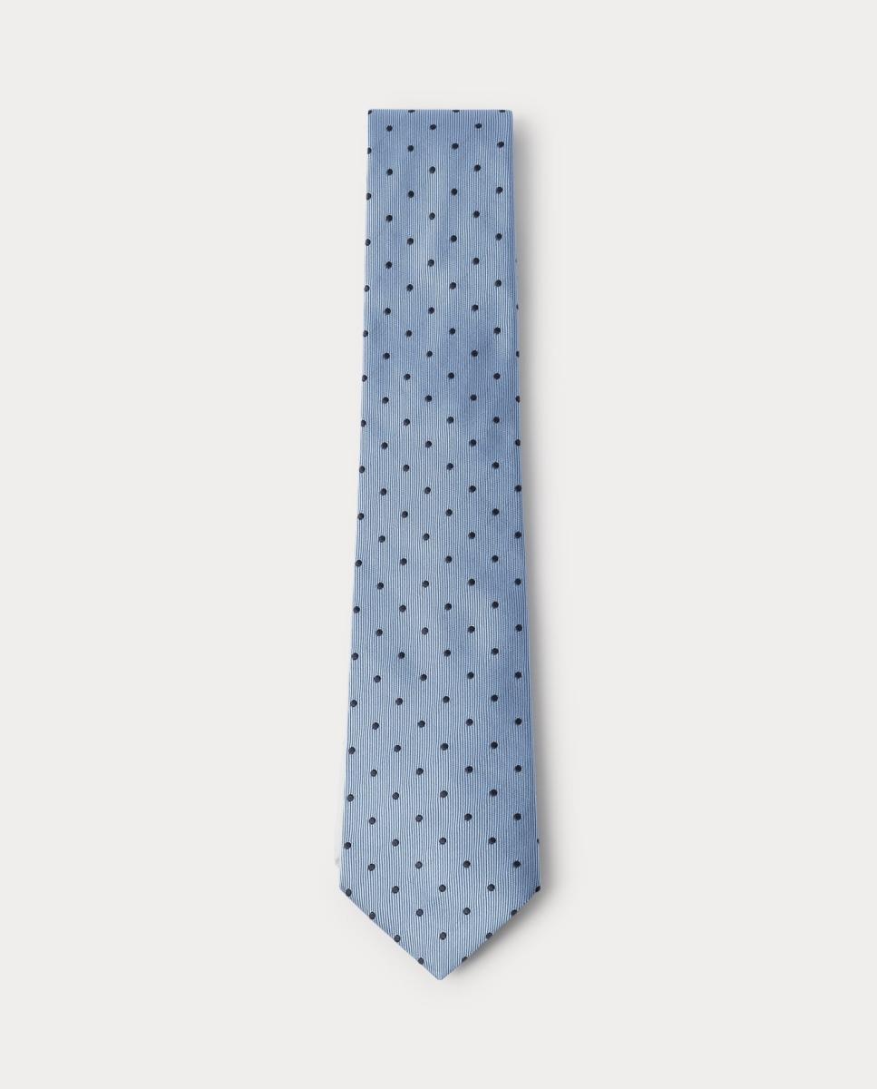Imagen 0 de Corbata de hombre de seda 100% con estampado de lunares