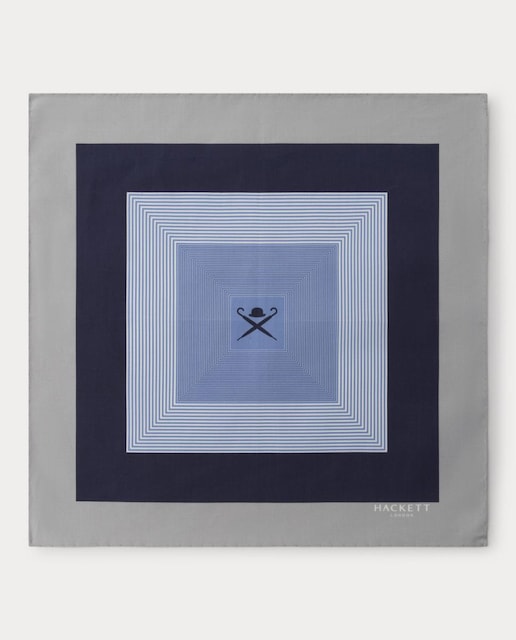 Imagen 0 de Pañuelo de hombre de rayas en recuadros y bordes llamativos