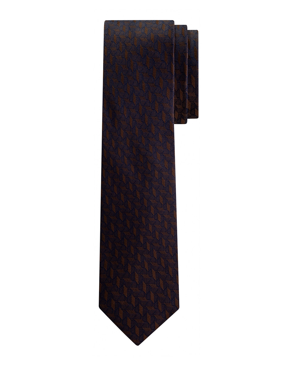 Imagen 0 de Corbata de hombre de seda con estampado geométrico
