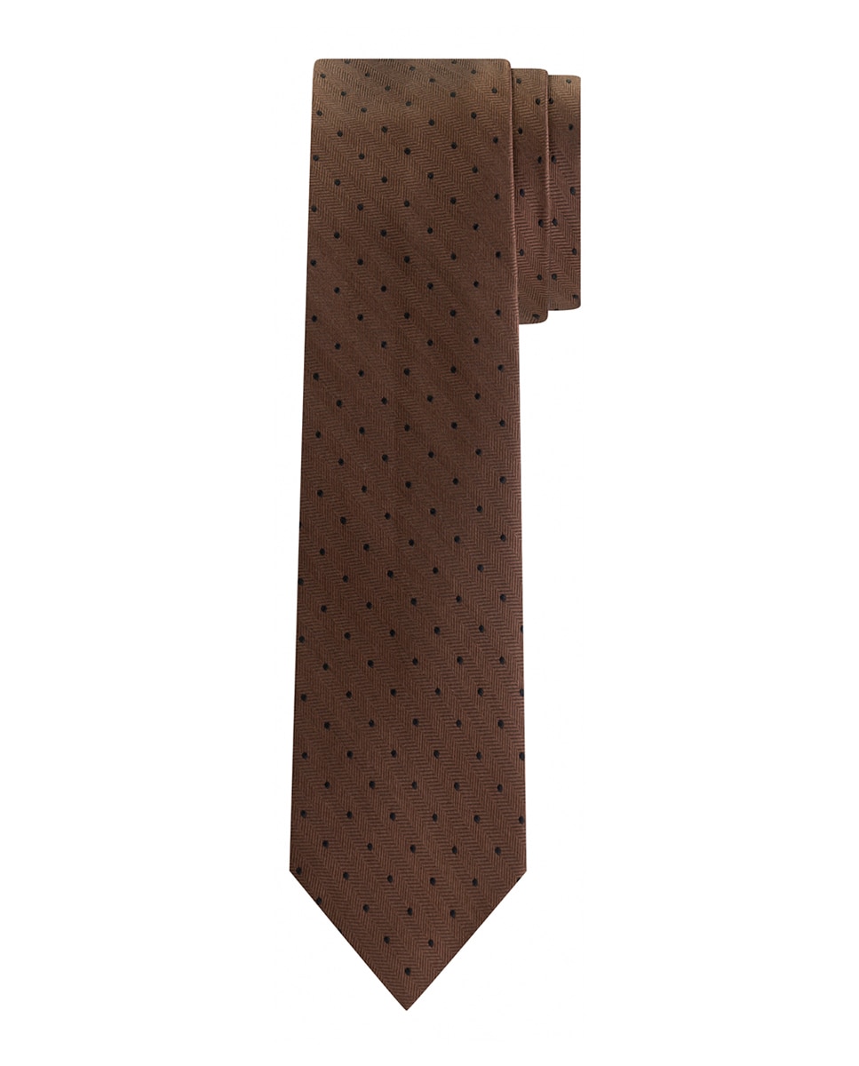 Imagen 0 de Corbata de hombre de seda con espiga y detalle de puntos