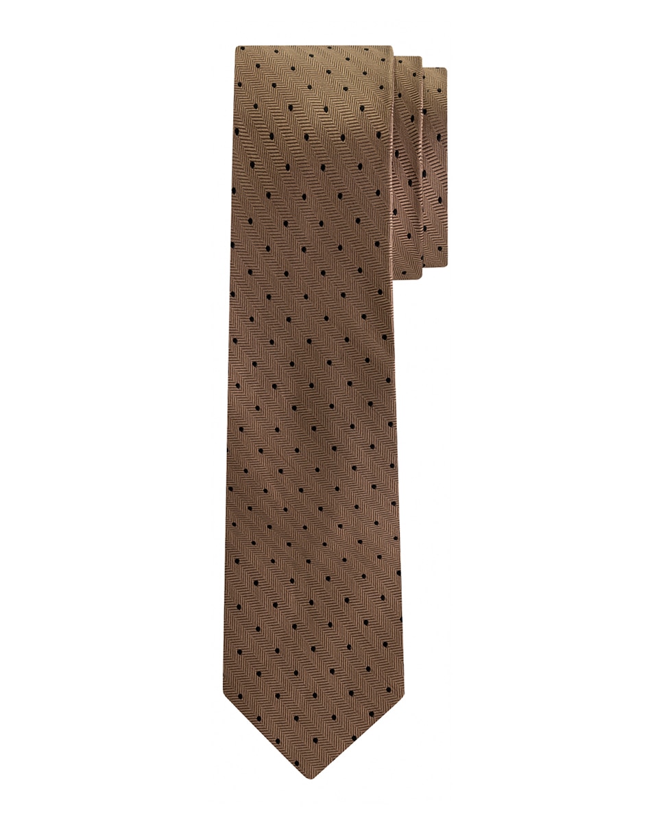 Imagen 0 de Corbata de hombre de seda con espiga y detalle de puntos