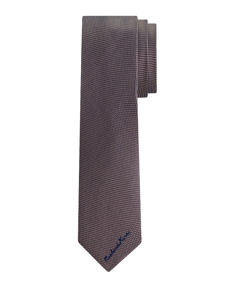Imagen 0 de Corbata de hombre de seda con estructura y logo bordado
