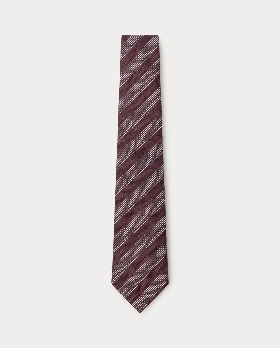 Imagen 0 de Corbata de seda con rayas diagonales de hombre