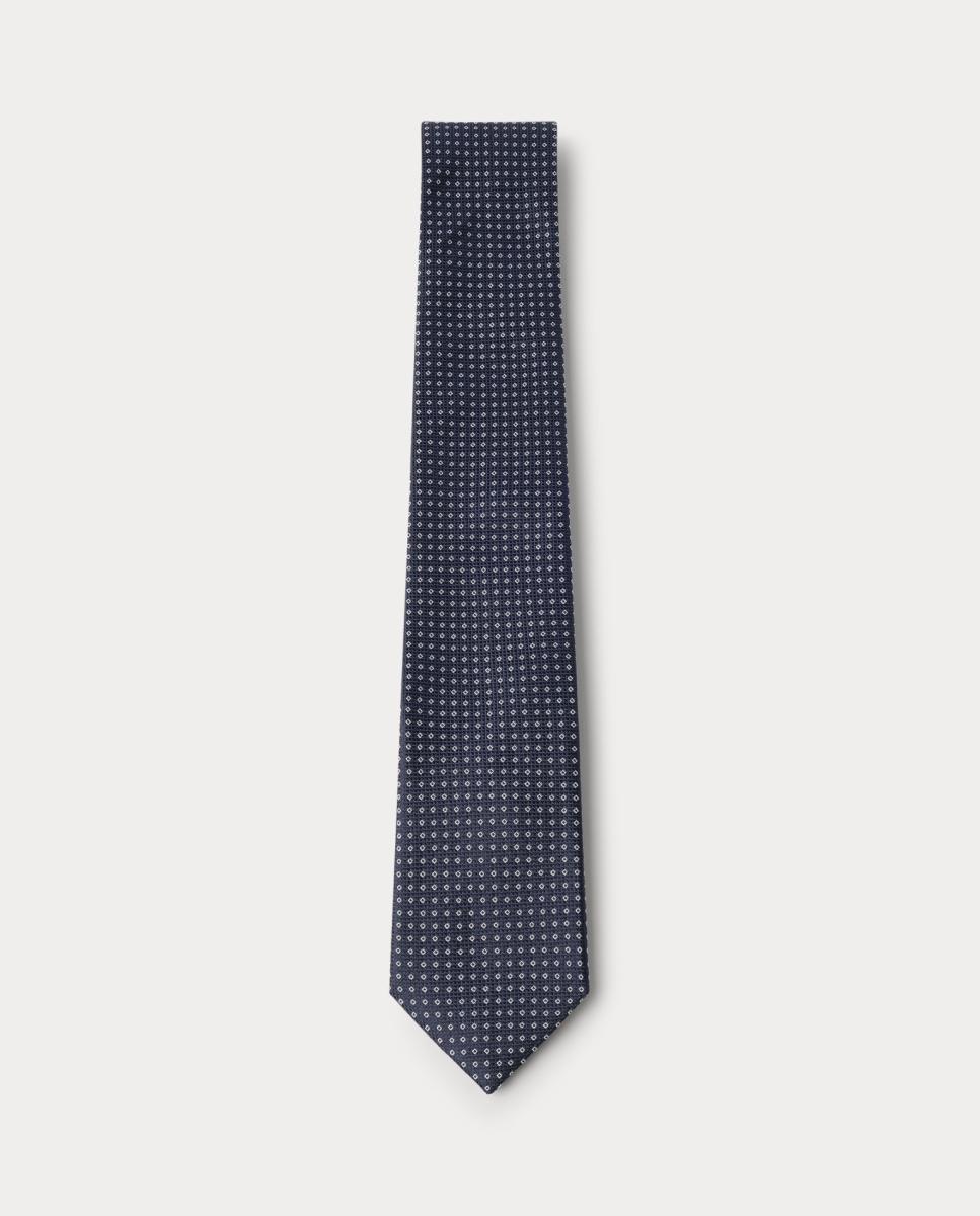 Imagen 0 de Corbata de seda con patrón geométrico mini de hombre