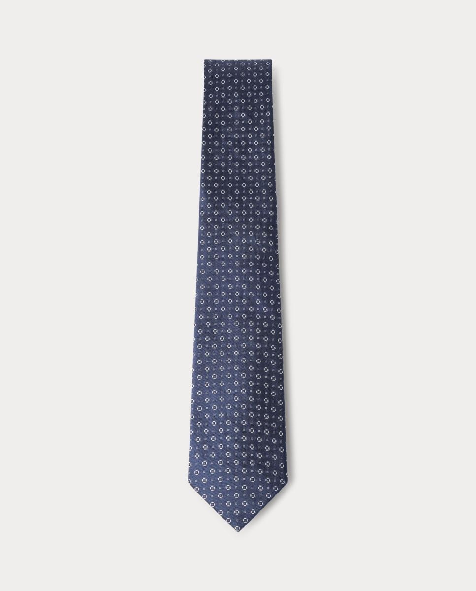 Imagen 0 de Corbata de seda con cuadros mini de hombre