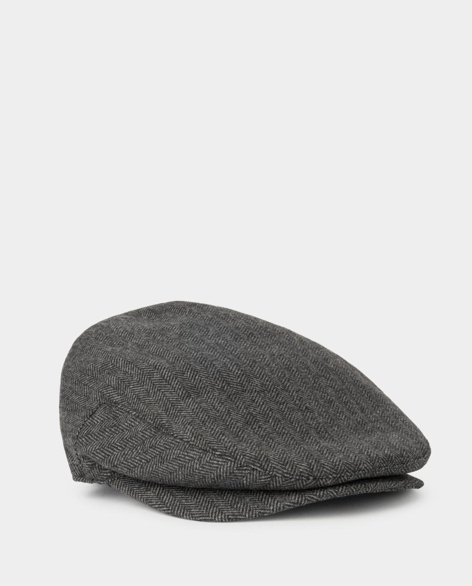 Imagen 0 de Gorra plana de tejido de espiga de hombre