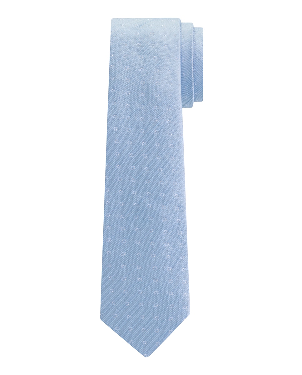 Imagen 0 de Corbata de hombre con lino y estampado geométrico.